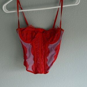 Urban Outfitters Red and Purple Lace Bustier